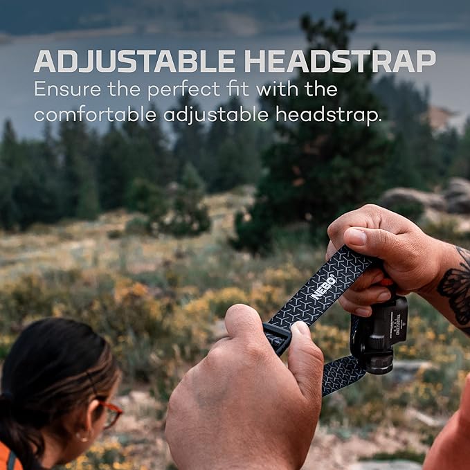 NEBO Transcend 1500 Rechargeable Headlamp | 1,500 Lumens, 5 Light Modes, Detachable Magnetic Work Lamp, Waterproof, Bright LED Head Light for Hiking & Camping, Includes USB Charging Cable