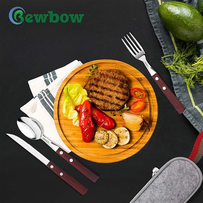 PREMIUM QUALITY Stainless Steel travel utensils Set with case, Healthy & Eco-Friendly 3pc Full Size Fork, Spoon, Portable, reusable utensils with case