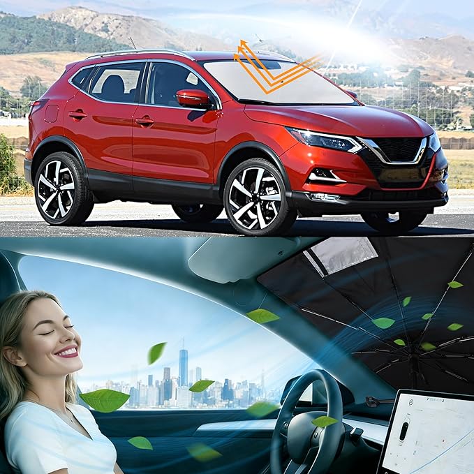Windshield Sun Shade Umbrella Compatible with 2014-2020 Rogue Accessories (NOT for Rogue Sport & 2021 Rogue 3rd Gen. T33) Sunshade Sun Visor Protector