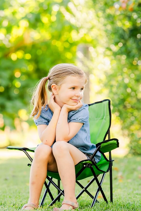 Pacific Play Tents – Kids Folding Chair, 100 lbs. Weight Capacity - Emerald Green