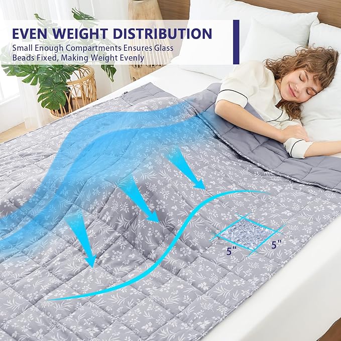 yescool King Size Weighted Blanket for Adults (20 lbs, 80” x 87”, Dove Grey) Cooling Heavy Blanket for Sleeping Perfect for 190-210 lbs, Breathable Blanket for Adults & Couple All Season