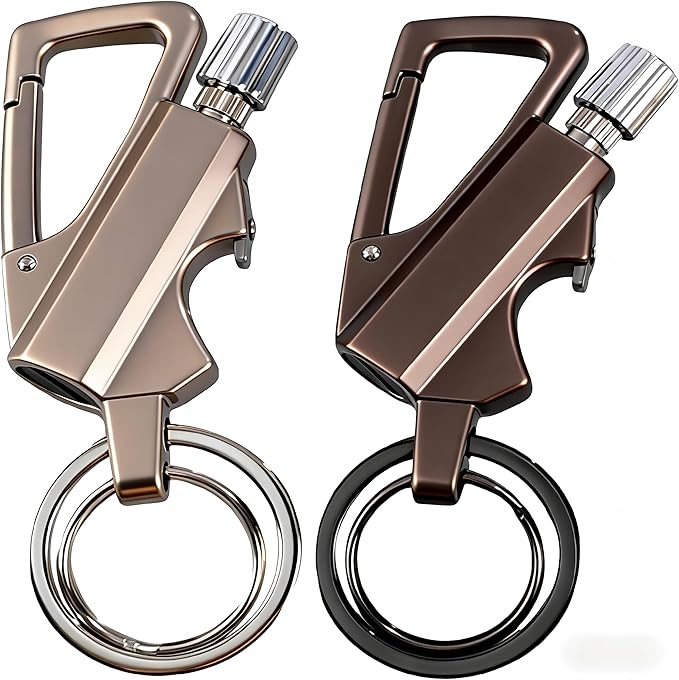Permanent Match Infinity Lighter- Reusable Waterproof Survival Lighter with Multitool Keychain & Bottle Opener, Starter for Outdoor Camping, Hiking, Emergency Kits (Black+Silver)
