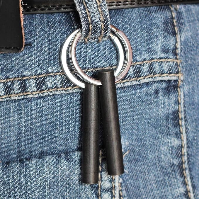 bayite Survival Drilled Ferrocerium Flint Fire Starter Rod with Keychain Ring 2 Inch Pack of 2