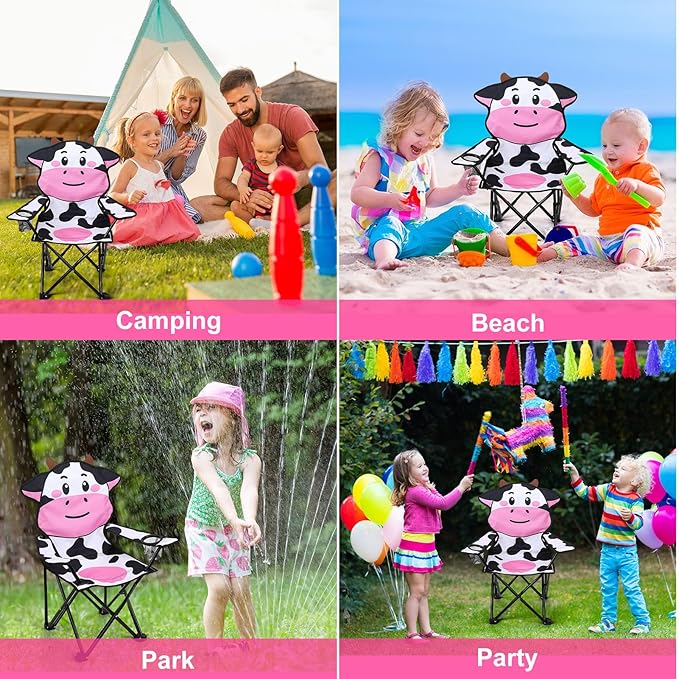 KABOER Kids Outdoor Folding Lawn and Camping Chair with Cup Holder and Carrying Bag, Children's Camping Chairs