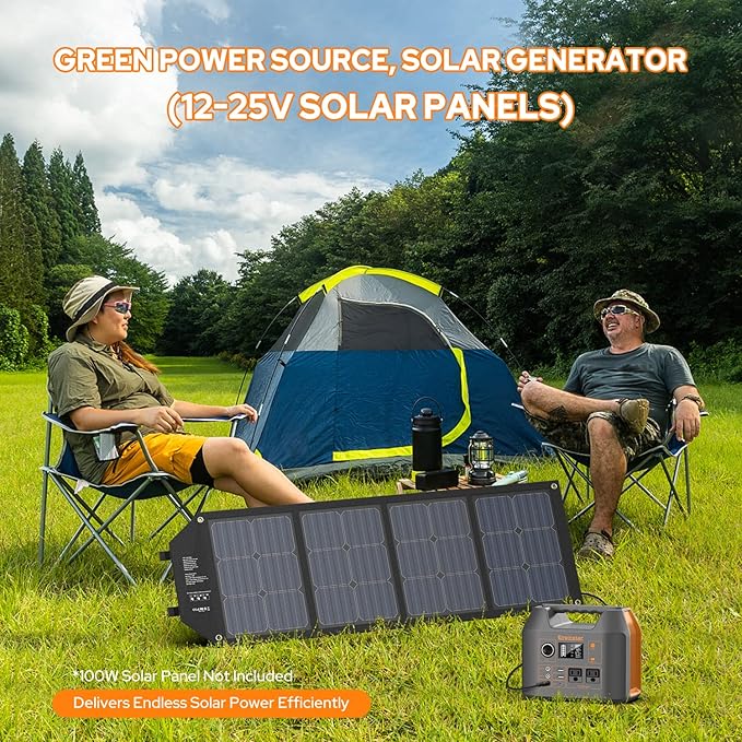 Enginstar Solar Generator, 296Wh Portable Power Station, 110V Pure Sine Wave, 80000mAh Backup Battery Power Supply for CPAP Outdoor Camping, Traveling, and Emergencies