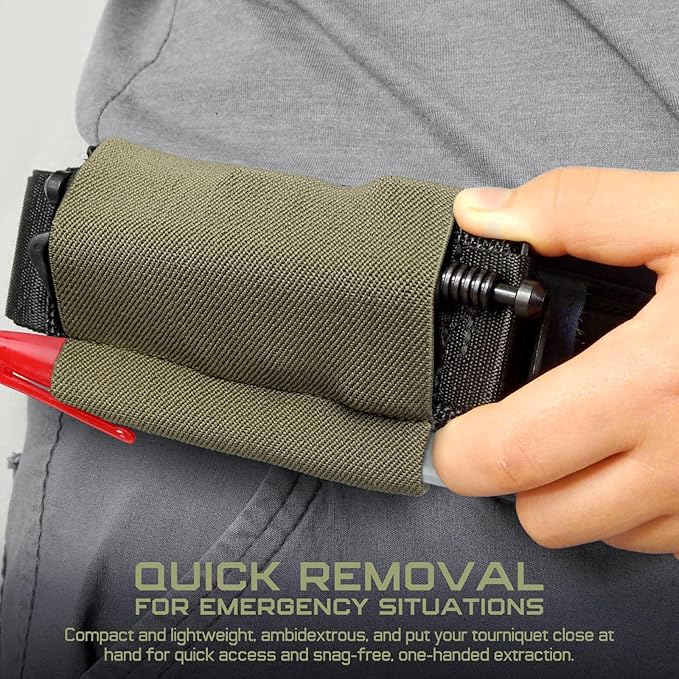 LIVANS Tourniquet Holder TQ Sleeve, Elastic Tourniquet Holder for Duty Belt Tactical Retention Band TQ Pouch Horizontal Battle Belt Accessories Survival Gear