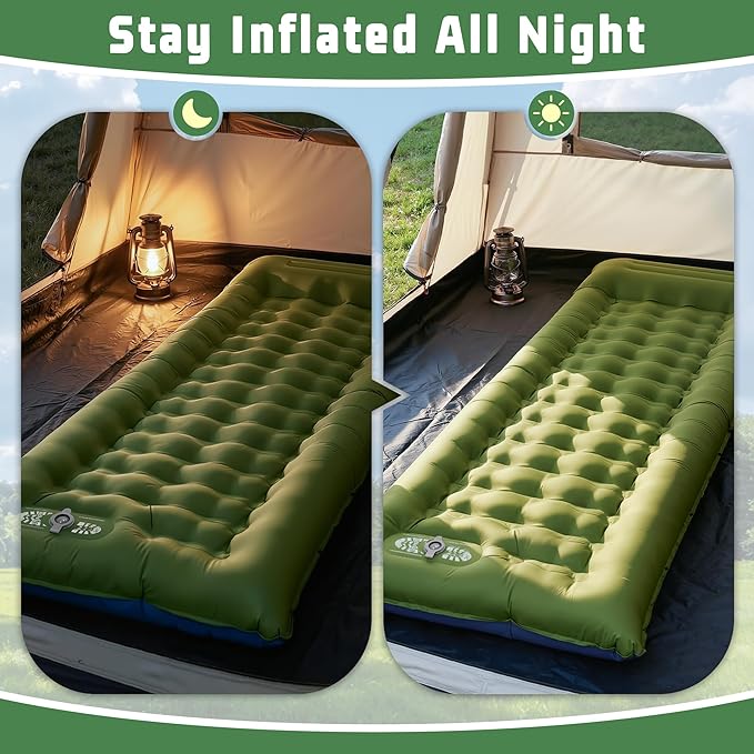 Sleeping Pad for Camping, 6.3 Inch Thick Air Mattress for Backpacking, Hiking, Outdoor Adventures, Car Camping & Tent Use