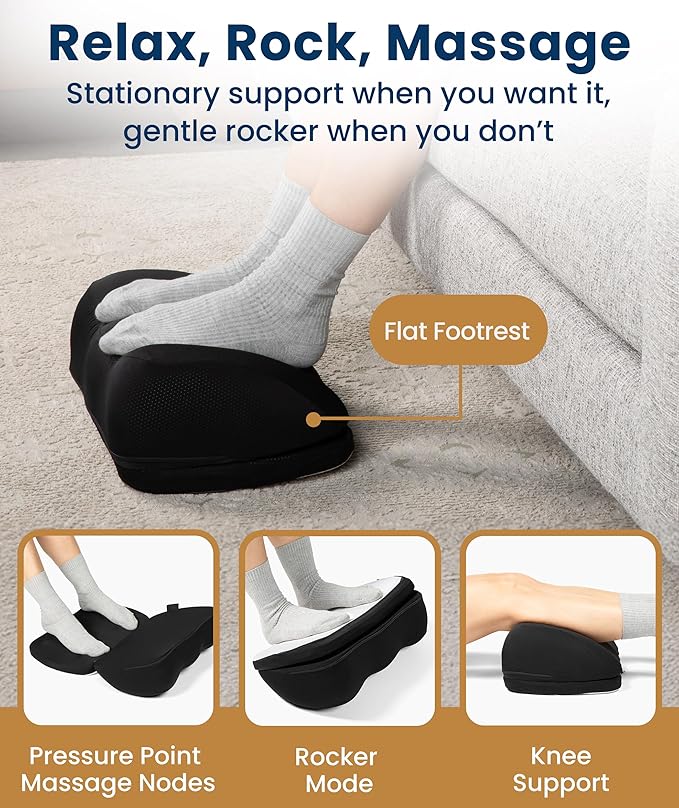Elevate Series by Everlasting Comfort Adjustable Cloud Foot Rest for Under Desk at Work with Pressure Point Nodes - Comfortable Memory Foam Office Foot Stool & Desk Pillow, Gaming & Home Accessories