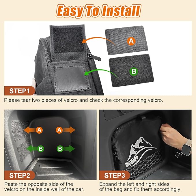 Upgrade RAV4 Trunk Organizer Car Side Pocket, Multifunctional Car Trunk Storage Organizer Backpack For Toyota RAV4 accessories 2019-2024 2025, Black, 1 PC