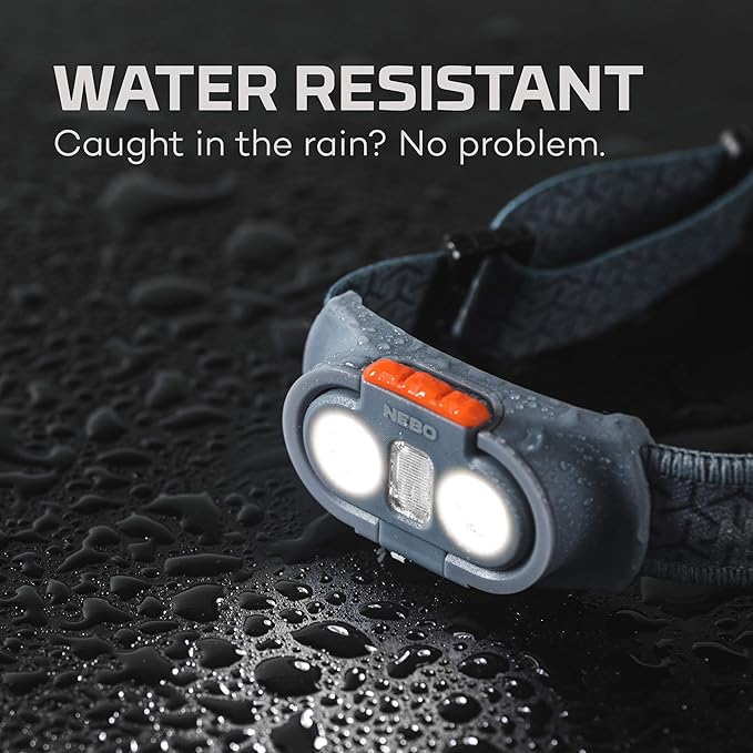 NEBO Einstein Powerful 500 Lumen Headlamp, Compact Low-Profile Headlamp with 5 Light Modes