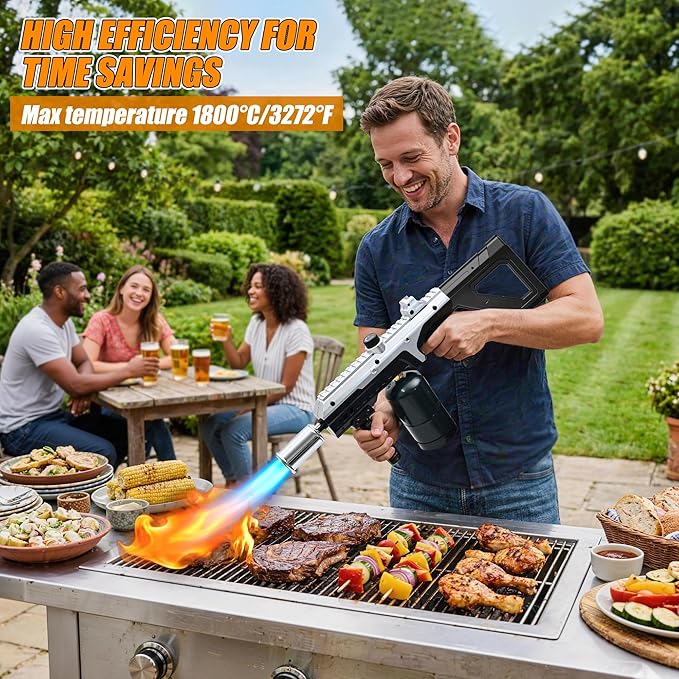 Heavy Duty Propane Torch,27.5" Grill Gun &Flame Thrower with Front Handle,Professional All-in-One Gas Torch Kit for BBQ,Meat Searing,Fire Pit,Charcoal Starter & Weed Torch,Max 3272°F(No Tank)
