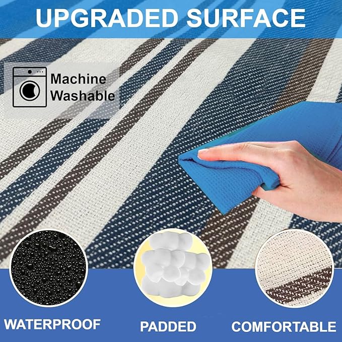 scuddles Extra Large Picnic Blanket – 60" x 60" Waterproof Outdoor Mat with Soft Dual-Layer Comfort, Foldable Travel Rug for Beach, Camping, Lawn, Parks & Family Picnics