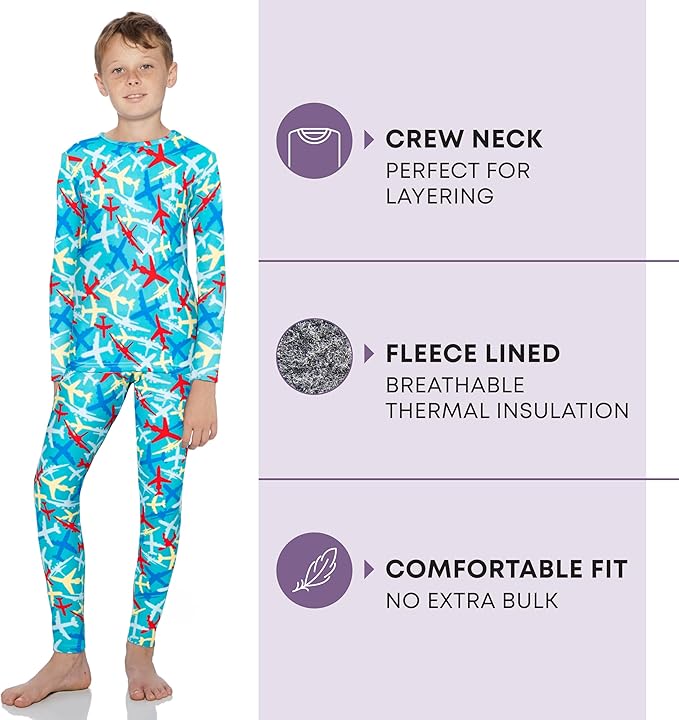 Rocky Thermal Underwear for Kids, Boys Thermals, Long Johns Underwear, Base Layer for Cold Weather/Skiing