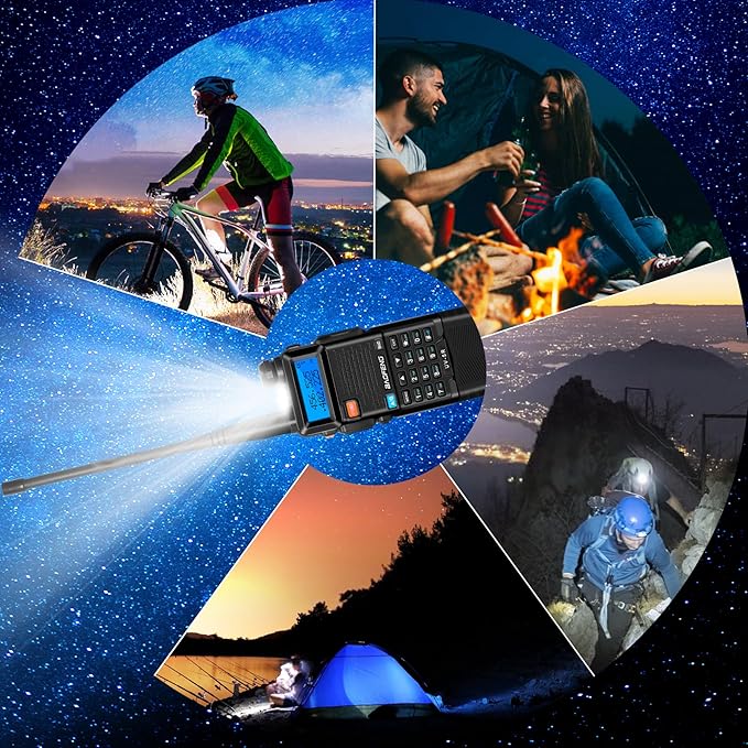 BAOFENG UV-5R Ham Radio Handheld: 8W Ham Radios Long Range UV5R Radio 3800mAh Rechargeable Walkie Talkies Two Way Radio with Programming Cable,Tactical Antenna and Earpiece for Survival Gear, 2 Pack