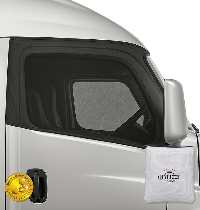 XXXL/Window Sun Shades for Trucks (9 Sizes) - Slip-On Breathable Mesh Socks for Side Windows, Full Coverage Heat & Bug Protection, 2-Pack by Qualizzi