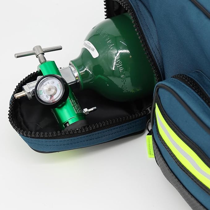 Lightning X Personalized Modular Oxygen Trauma Bag w/Hidden Cylinder Compartment, Accessory Pouches & Custom Embroidered Name Or Logo - LXMB65 Blue