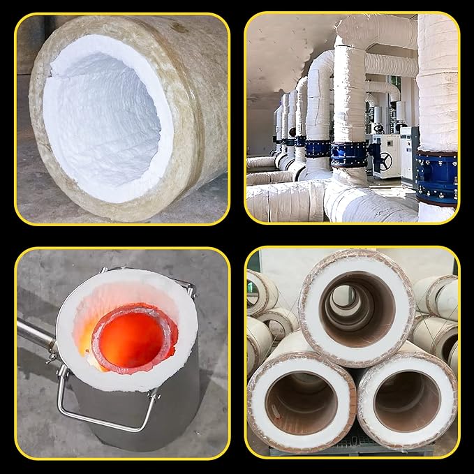 60'' x24'' x1'' (Thick) Ceramic Fiber Blanket Fireproof Insulation Baffle Rated to 2400F, High-Temperature Resistance for Oven Stoves, Kilns, Forges