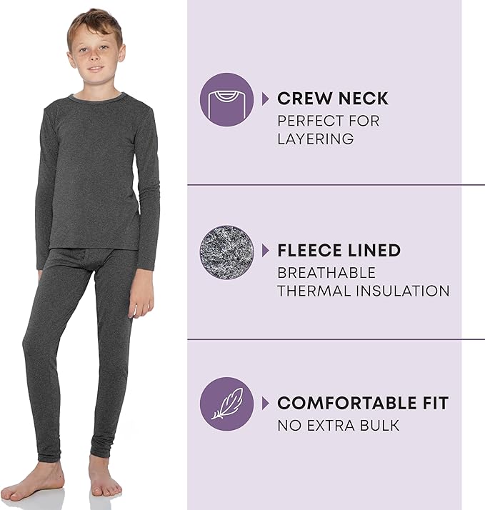 Rocky Thermal Underwear for Kids, Boys Thermals, Long Johns Underwear, Base Layer for Cold Weather/Skiing