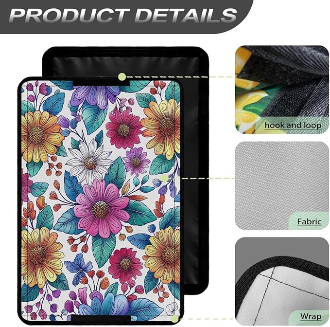 RV Door Window Shade Cover, RV Door Window UV Protective Cover, Colorful Flower Foldable Travel Trailer Motorhome Rv Screen Door Protector, RV Accessories for Inside