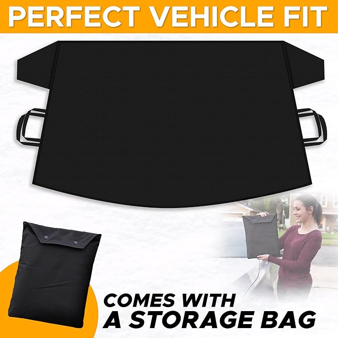 EcoNour Snow Cover for Toyota Tacoma | Heavy-Duty Windshield Cover for Ice and Snow Protection | 600D Oxford Winter Car Cover with S-Hook Straps