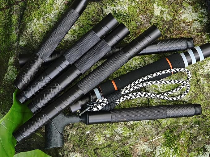 Tactical Walking Stick, Survival Hiking Stick Walking Staff, Lightweight Tactical Cane Gear, Aluminum Trekking Pole for Outdoor Adventures, Gifts for Outdoorsy Men