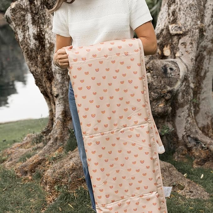 Tiny Twinkle Waterproof Picnic Blanket | 5'x7' 100% Recycled Polyester, Sandproof, Foldable & Portable for Beach, Camping, Travel (Boho Rainbow)