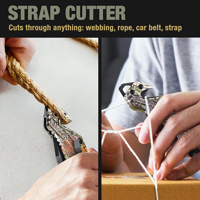 GOOD WORKER Legal Pocket Knife with 2.95” Serrated Blade, Glass Breaker, Seat Belt Cutter - EDC Sharp Folding Knives with Portable Clip - Small Tool for Tactical Camping Survival Hiking - Gifts for Men, Women