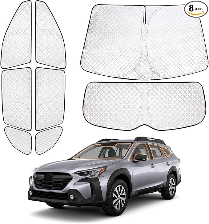 XCBYT 2021–2024 Outback Full Coverage Window Shades | 6-Layer Blackout Insulated Sun & UV Protection | Custom Fit Privacy Covers for Camping, Sleeping & Car Living (8 PCS)
