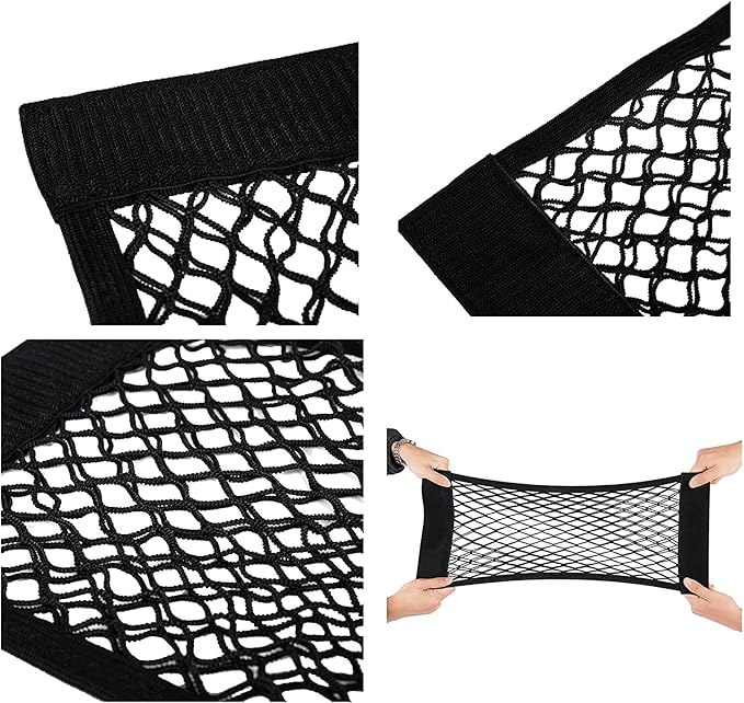 Universal Mesh Cargo Net Storage Net Wall Sticker Organizer Pouch Bag Storage Mesh Net for Car Trunk Storage Add On Organizers for Car Truck (15" x 9.5"(2 Packs, W/Loop))
