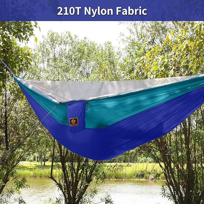 Kids Hammock, Camping Hammock with Mosquito Net, Lightweight Nylon Portable Hammock with 10ft Tree Straps,Hammocks for Travel Hiking Backpacking Beach Patio