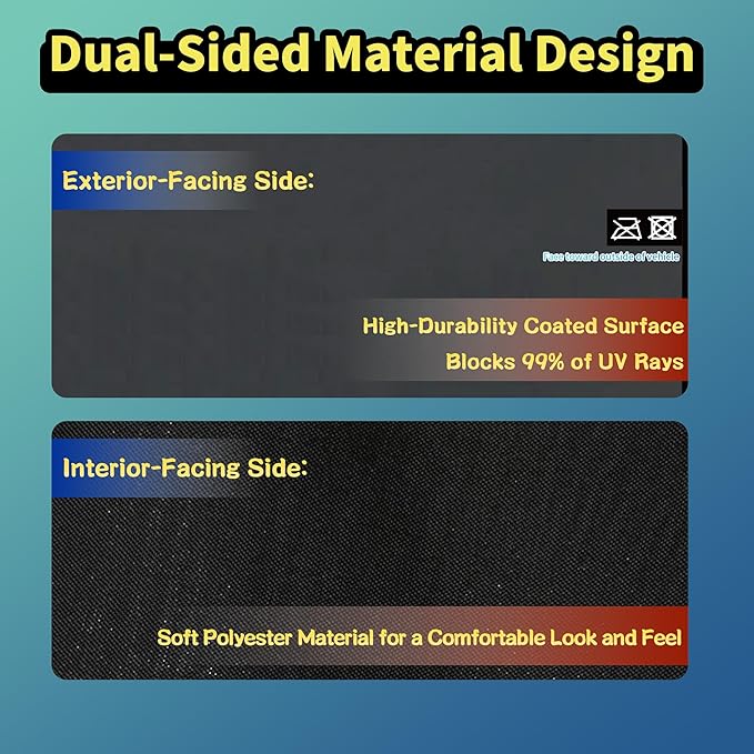 Magnetic Car Side Window Sun Shade, 2 Pack, Privacy Protection with UV Blocking, Easy Install with Storage Case, for Family Travel, Camping, Business Trips (Black, Large（31.5"L x 20.5"W）)