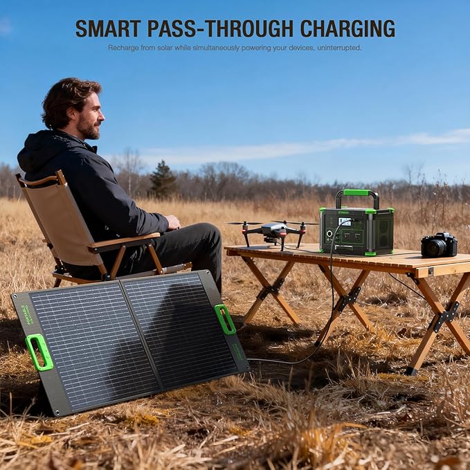 Portable Power Station 500W (Peak 1000W), 519Wh Solar Generator with 2x AC Outlets, 60W USB-C PD Fast Charging, 10-Port with Wireless Charger, Pure Sine Wave, Camping RV Travel Emergency Home Backup