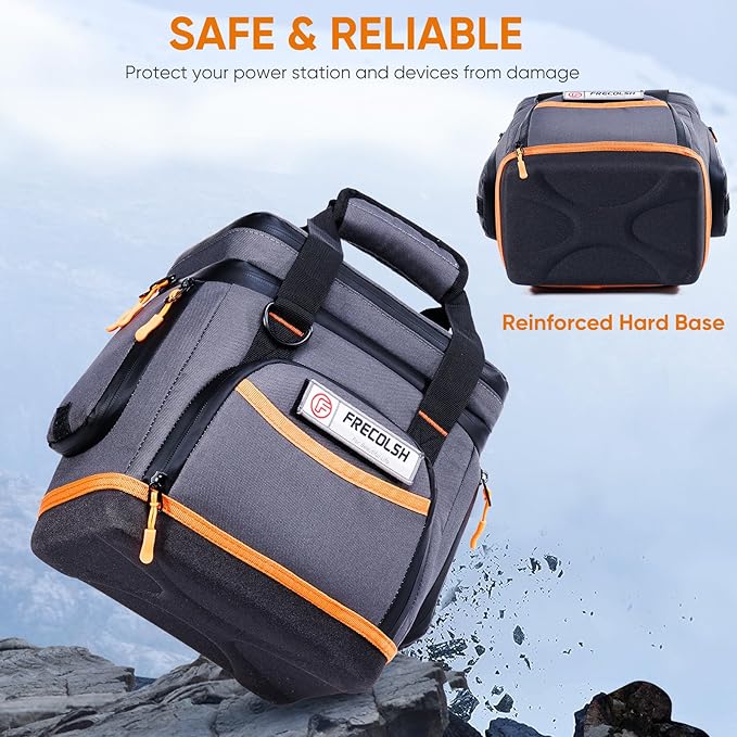 Double-Layer Travel Carrying Case for Jackery Explorer 300/240/160 – Portable Power Station Storage Bag with Molded Bottom, Side Ventilation, Front Pockets for Jackery Accessories & Solar Generator