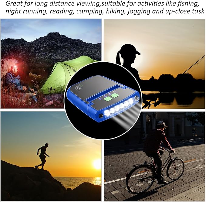 Mudder LED Clip on Cap Lights USB Rechargeable Cap Flashlight Clip Waterproof Ultra Bright Hat Flashlight Headlamp for Fishing Camping Hand Work
