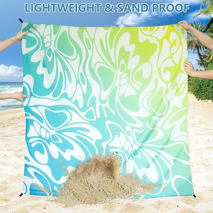 HIHOHO Beach Blanket Waterproof Sandproof Extra Large Beach Mat 79" X 83"/120"x108"for 1-8 Adults Quick Drying Durable Outdoor Picnic Mat for Beach Travel Camping Hiking