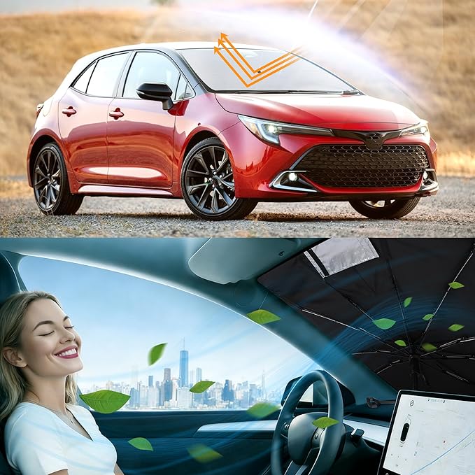 Windshield Sun Shade Umbrella Fit for 2020-2026 Toyota Corolla Accessories (Not for Corolla Cross) Window Sunshade Protect Car from Sun Rays