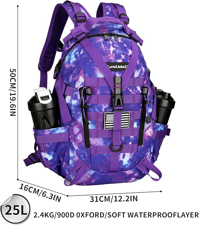 Lovelinks21 25L Tactical Backpack Hiking Daypacks Outdoor Military Molle Bag EDC Rucksack Motorcycle Backpack for Camping