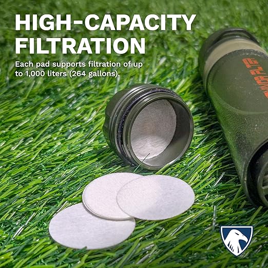 Survivor Filter - 20x Cotton Filter Replacements | USA Tested - for Survivor Filter Portable Water Filter Straw L600