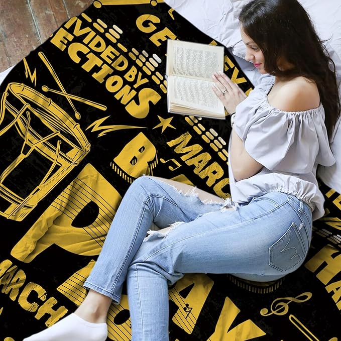 Marching Band Gifts Blanket for Teens, Band Director Gifts for Marching Band Adult, Band Flannel Blanket for Men/Women, Rock Band Blanket 50 * 60" Christmas Birthday Thanksgiving Gift