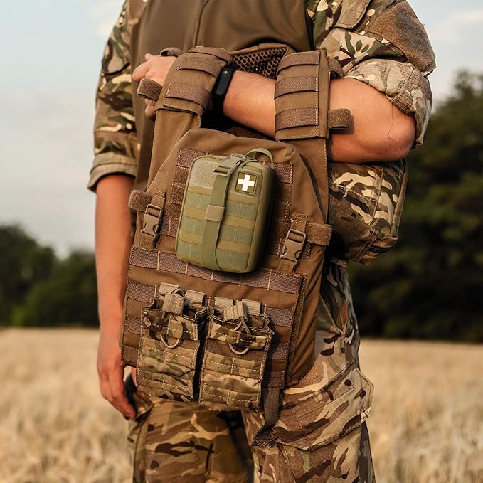 Gonex MOLLE Medical Pouch EMT First Aid Pouch Rip-Away IFAK Tactical Utility Pouch for Outdoor Activities Medical Supplies (Bag Only)
