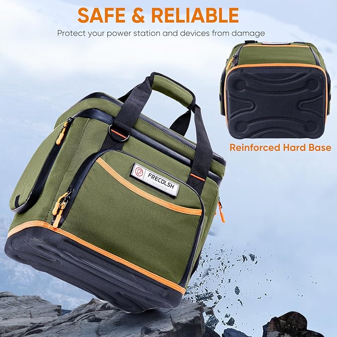 Double-Layer Travel Carrying Case for Jackery Explorer 1000 v2 – Hard Molded Bottom, Side Ventilation & Front Pockets, Portable Power Station Storage Bag for Jackery Accessories & Solar Generator