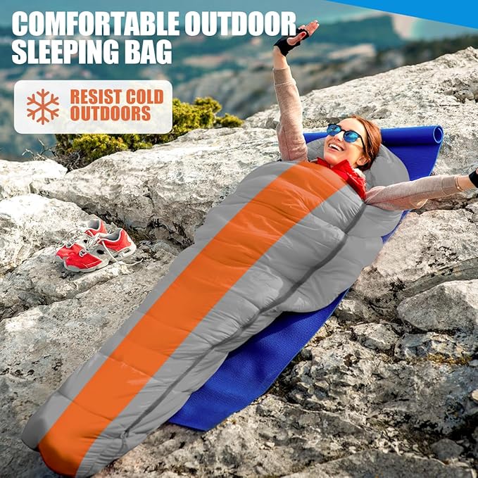 OBTANIM Sleeping Bags Portable Waterproof Camping Sleeping Bag for Adults Kids 4 Seasons Cold Weather or Warm Backpacking Hiking Travel Indoor Outdoor Use