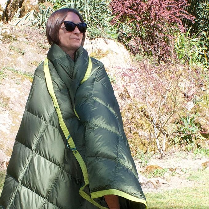 Horizon Hound Puffy Down Camping Blanket - Outdoor Travel Quilt | Sustainable, Insulated, Lightweight & Warm Gear for Sleep, Camping, Stadium, Hiking & Festivals | Water Resistant, Packable & Compact