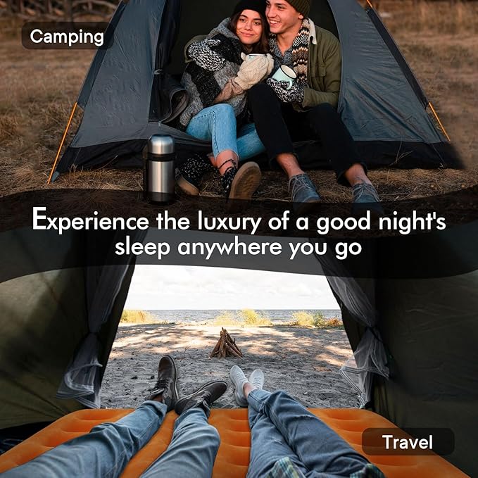 Luxchoice Air Mattress Twin with Built-in Rechargeable Pump 9'' Camping Inflatable Mattress Portable Blow up Mattress Air Bed Guest Bed for Home Outdoors Hiking Travel