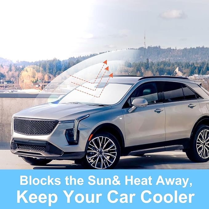 YYCKE Windshield Sun Shade Accessories Compatible with 2019-2024 2025 XT4 for Chevrolet Foldable Sunshade Sun Visor Blocks UV