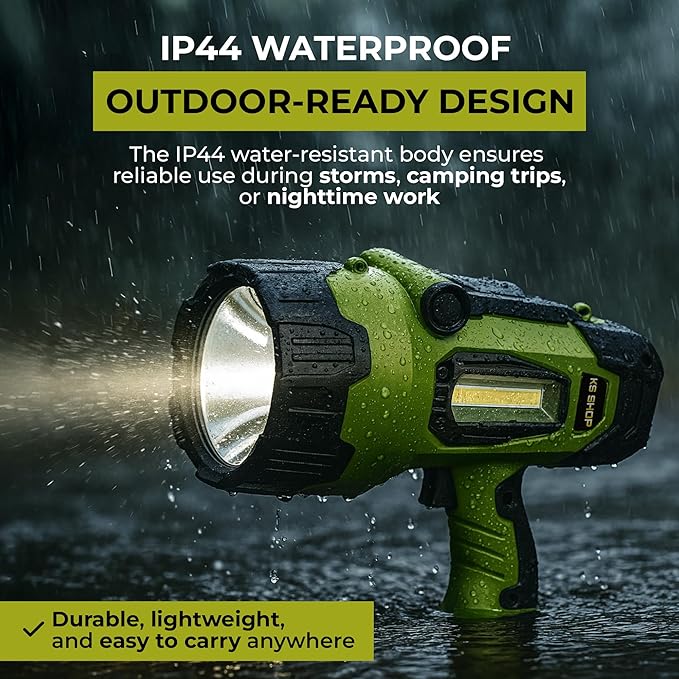Camping Lantern Rechargeable - Led Spotlight Flashlight 90,000LM With 10,000mAh (6 To 12 Hours Of Runtime) - Usb-c Fast Charging- Outdoor Handheld Spotlight For Camping, Flash Lights For Emergency