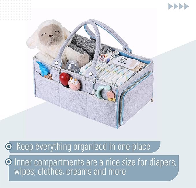 Mr. Pen- Baby Diaper Caddy Organizer, Blue Inside, Diaper Organizer, Car Diaper Caddy