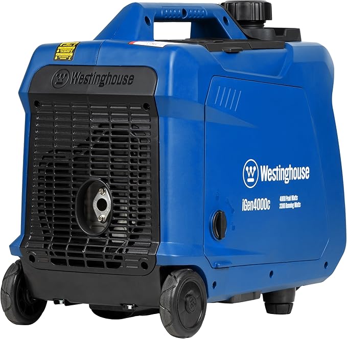 Westinghouse 4000 Peak Watt Super Quiet Portable Inverter Generator, Remote Electric Start with Auto Choke, RV Ready 30A Outlet, Gas Powered, CO Sensor, Parallel Capable