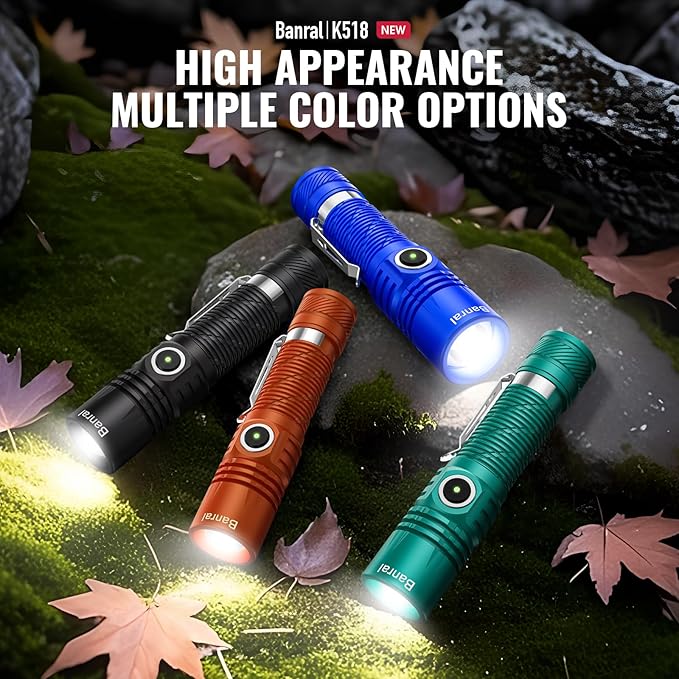 Rechargeable Tactical Flashlights, High Lumens Small Mini USB-C LED Flashlight, Compact EDC Flash Light, 4 Modes&Memory Function, Waterproof Pocket Lights for Home,Camping,Emergency (1, Orange)