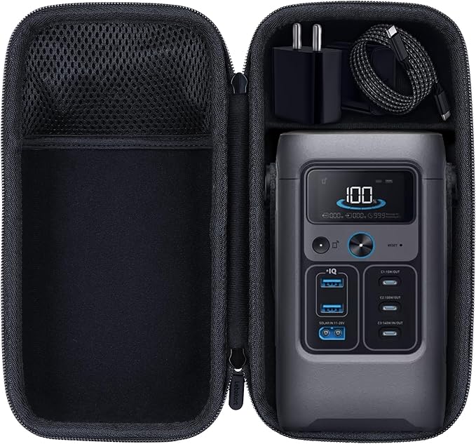 Lebakort Storage Case Compatible with Anker SOLIX C200 DC Power Bank Station 60,000mAh 192Wh Portable Power Station 200W Solar Generator